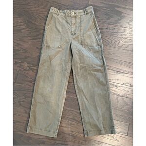 Free People Sunday Skies Crop Straight Leg Cotton Pants